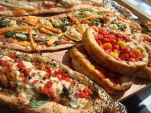 pizzas and bread farmers market